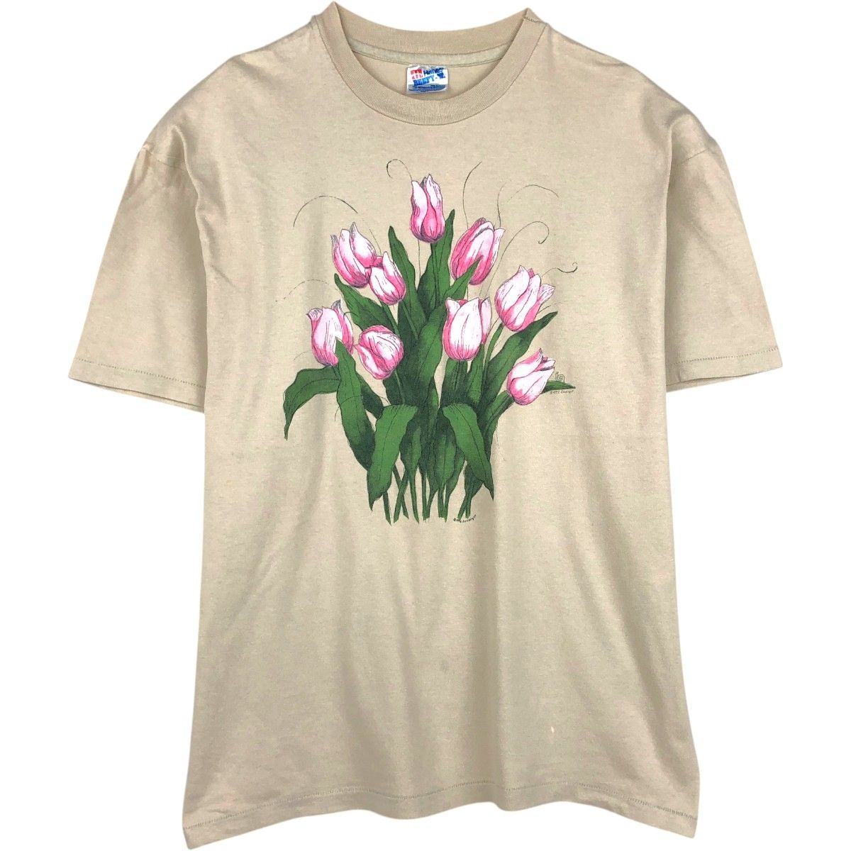 古着 90年代 ヘインズ Hanes BEEFY-T 花柄 プリントTシャツ USA製 メンズXL相当 ヴィンテージ/eaa657703