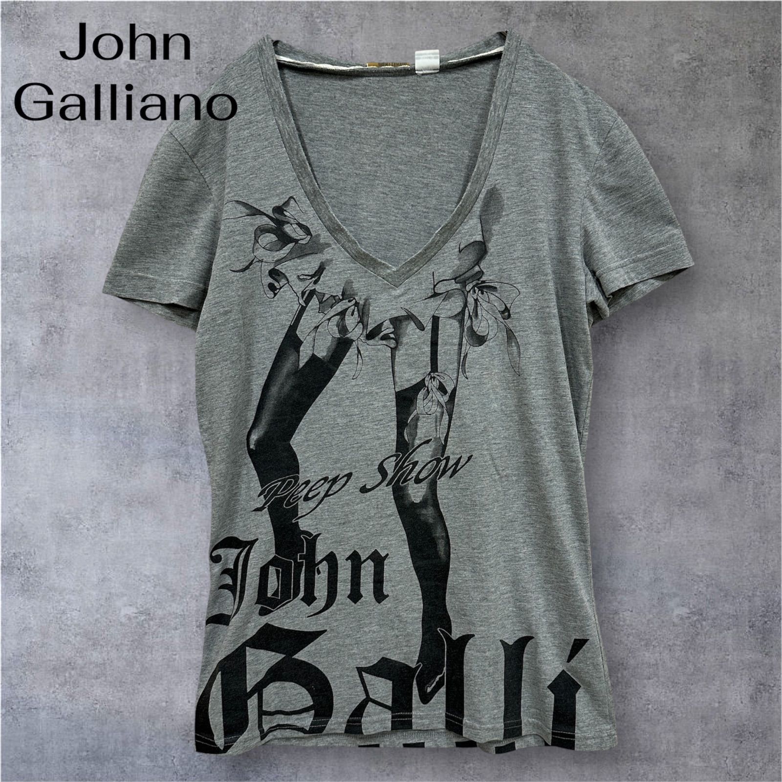 John Galliano】 ジョンガリアーノ 本人期 Vネック Tシャツ 半袖