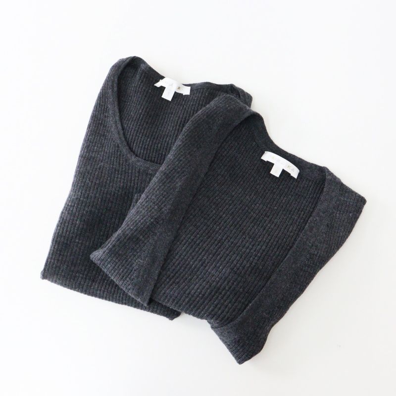 PAULE KA ポールカ　カーディガン ポールカ PAULE KA メリノウール リブニット アンサンブル トップス S