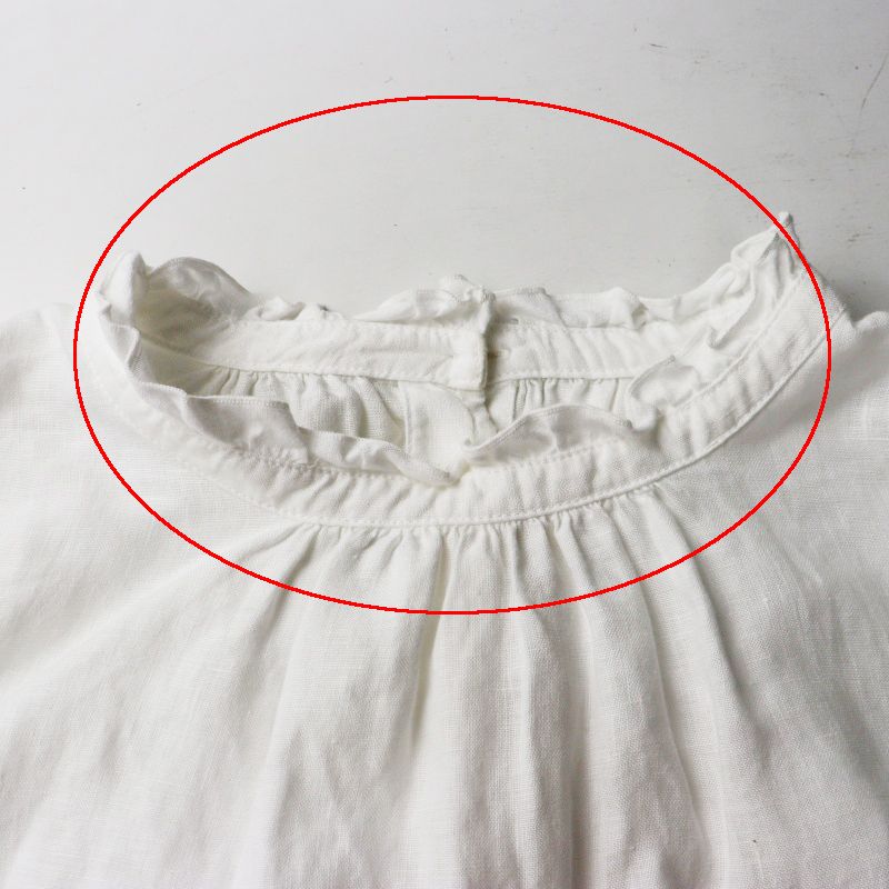 ネストローブ nest Robe リネンスタンドフリルブラウス F＼ホワイト