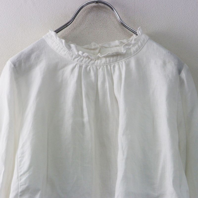 ネストローブ nest Robe リネンスタンドフリルブラウス F＼ホワイト