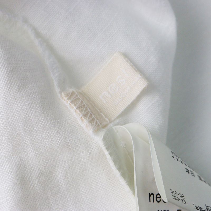 ネストローブ nest Robe リネンスタンドフリルブラウス F＼ホワイト