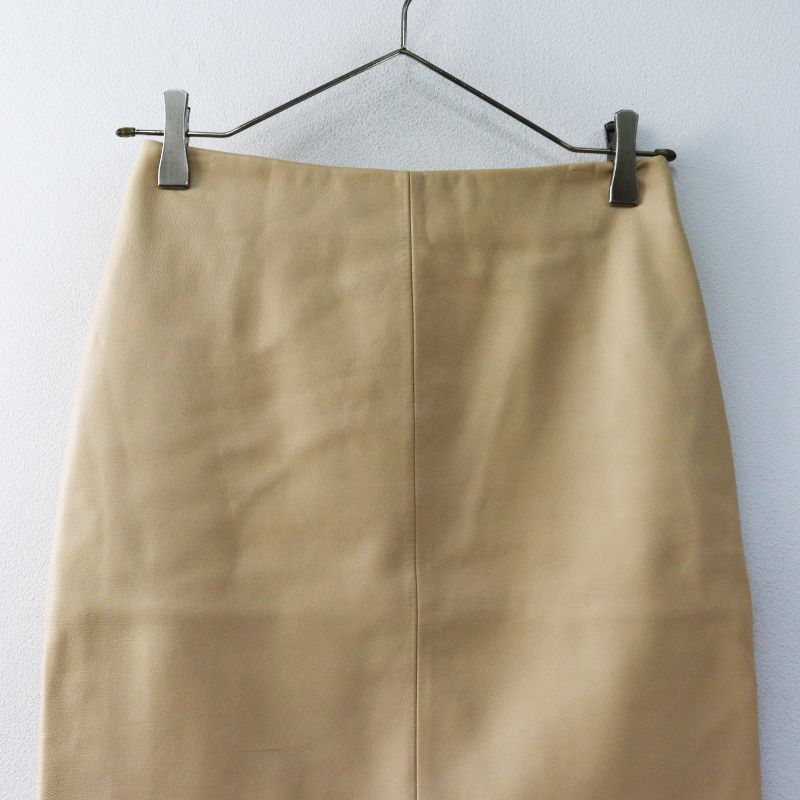 VINTAGE JPタグ ロエベ LOEWE ラムスキン タイトスカート 34 ベージュ