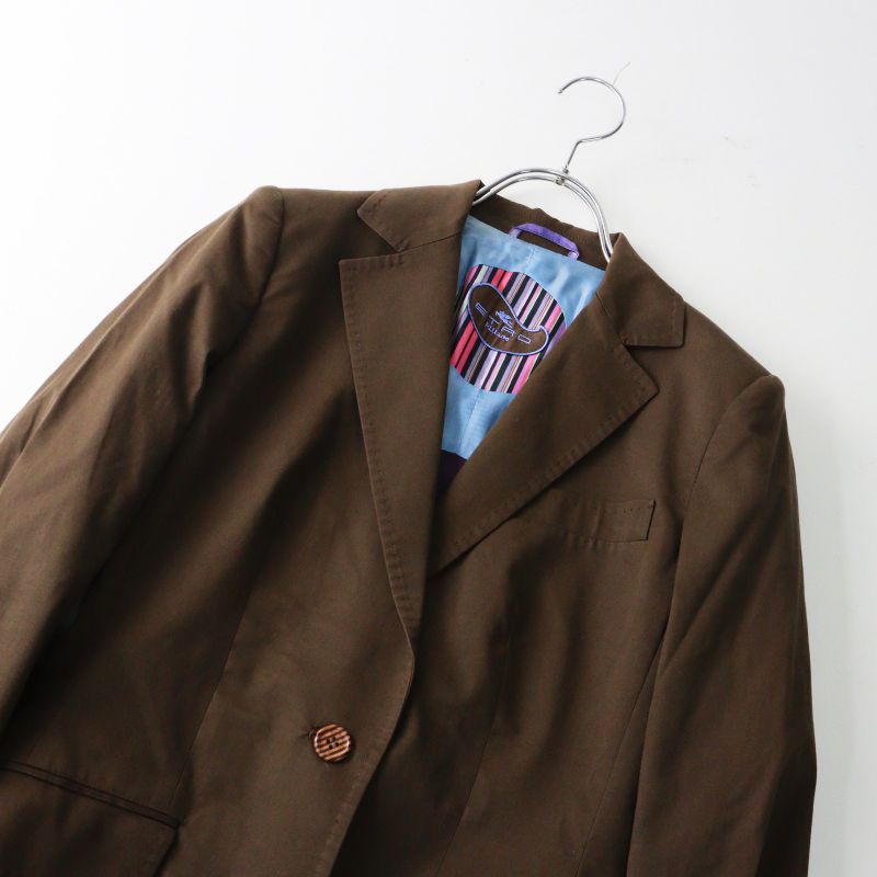 難あり】エトロ ETRO コットンストレッチ シングルジャケット 40