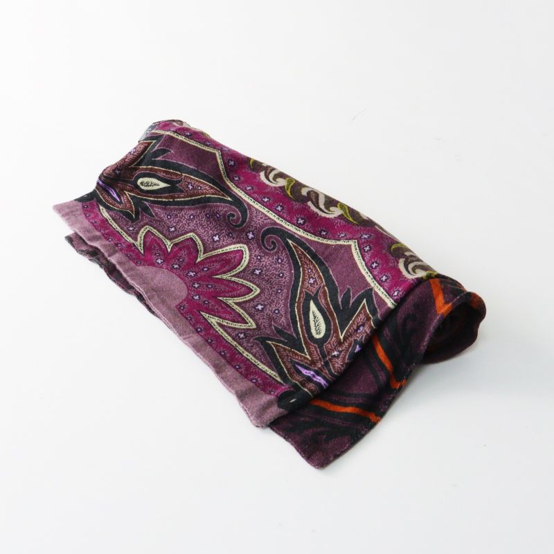 美品 エトロ ETRO ペイズリーフラワープリント シルクカシミヤ ニット