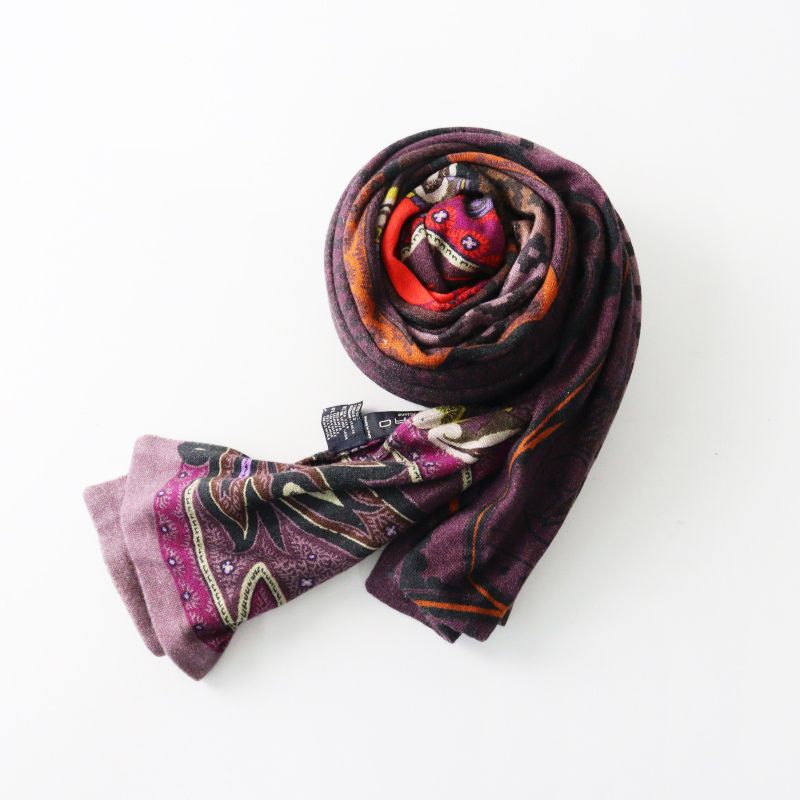 美品 エトロ ETRO ペイズリーフラワープリント シルクカシミヤ ニット