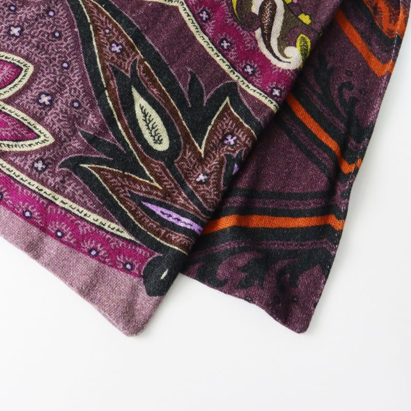 美品 エトロ ETRO ペイズリーフラワープリント シルクカシミヤ ニット