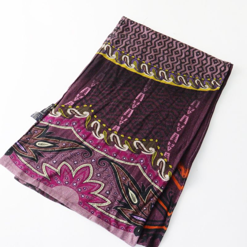 美品 エトロ ETRO ペイズリーフラワープリント シルクカシミヤ ニット