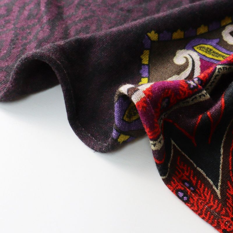 美品 エトロ ETRO ペイズリーフラワープリント シルクカシミヤ ニット