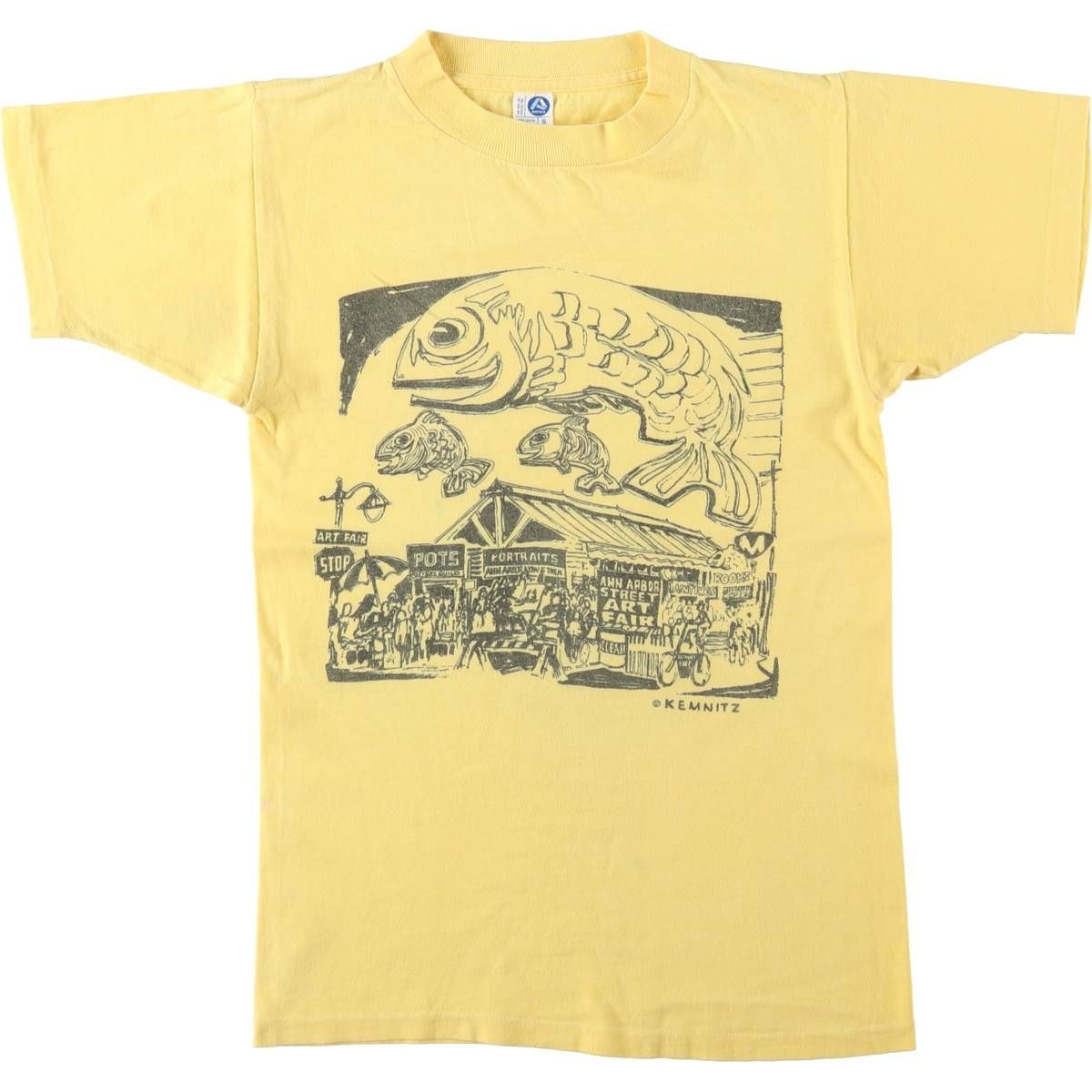 古着 80年代 アルテックス ARTEX MILTON KEMNITZ ミルトンケムニッツ プリントTシャツ USA製 レディースS相当 ヴィンテージ/eaa655158