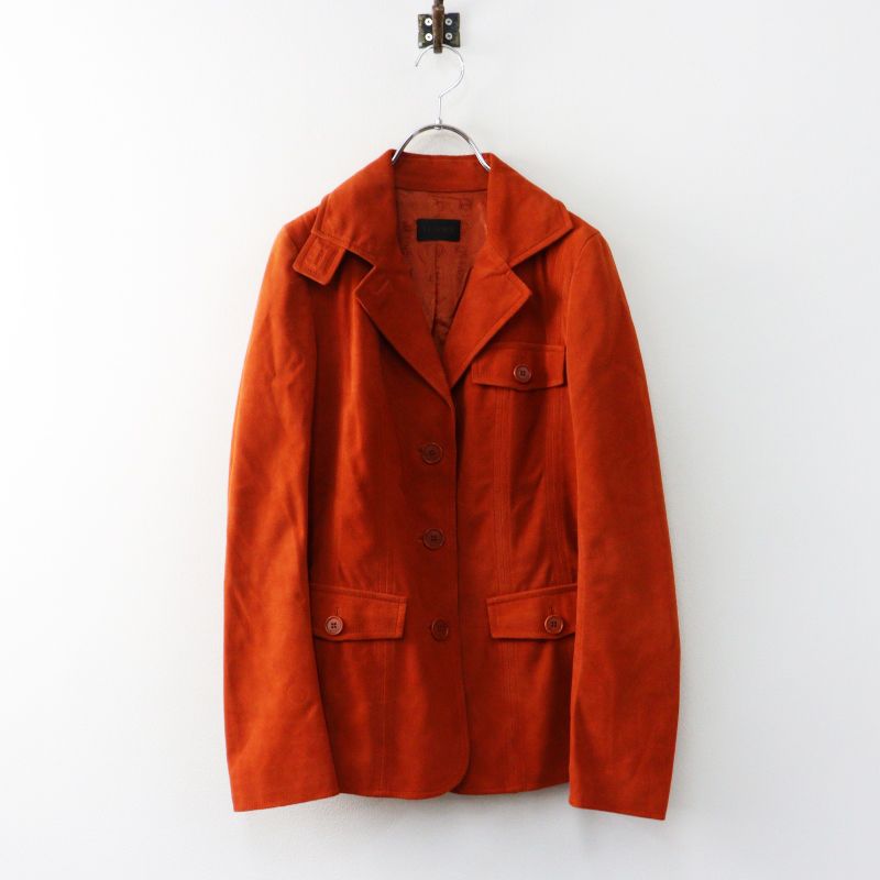 美品 LOEWE ロエベ レザー ジャケット オレンジ VINTAGE Made in Spain LOEWE REINDEER Suede leather jacket 36