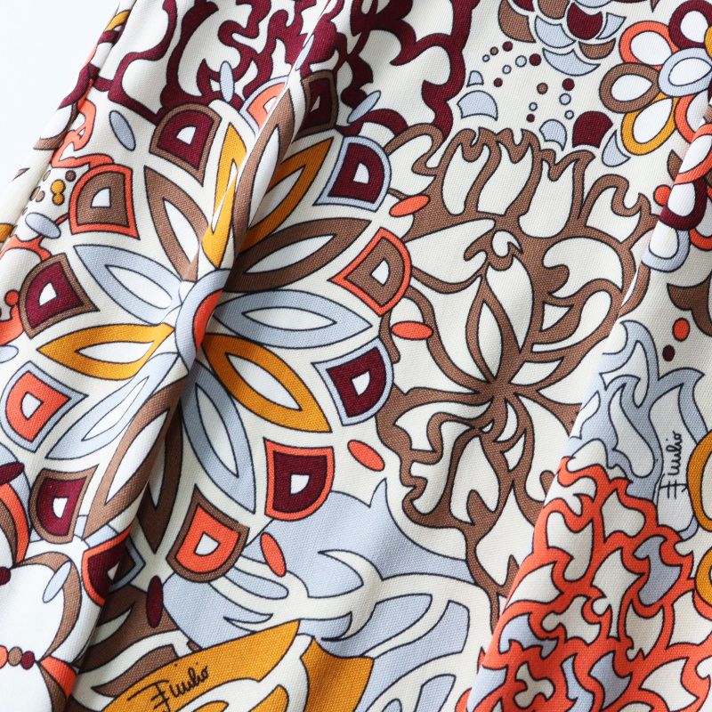 美品 JPタグ エミリオプッチ EMILIO PUCCI 総柄プリント シルク