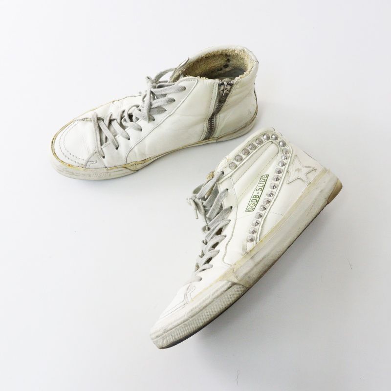 ゴールデングース GOLDEN GOOSE SLIDE ハイカット スタッズ レザー