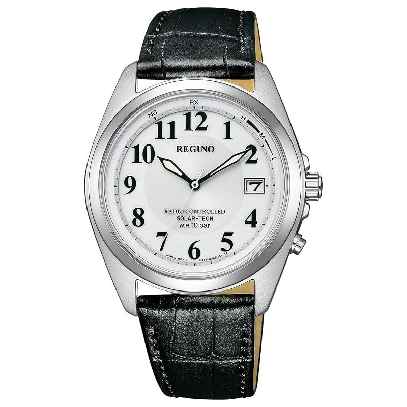 [CITIZEN] 腕時計 REGUNO (ソーラーテック/電波時計/) KS3-115-20 メンズ ビジネス アラビア数字インデックス 日付表示 ホワイト ブラック