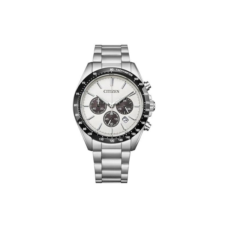 [CITIZEN] 腕時計 (光発電エコ・ドライブ / 10気圧防水 / クロノグラフ) CA4764-57A CITIZEN COLLECTION サファイアガラス メンズ ビジネス アナログ 日付 秒針 シルバー ホワイト ブラック 白 黒 SILVER