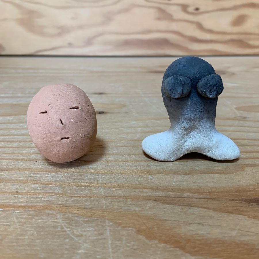 ユニークな人面オブジェ 2個セット 宇宙人 人の顔