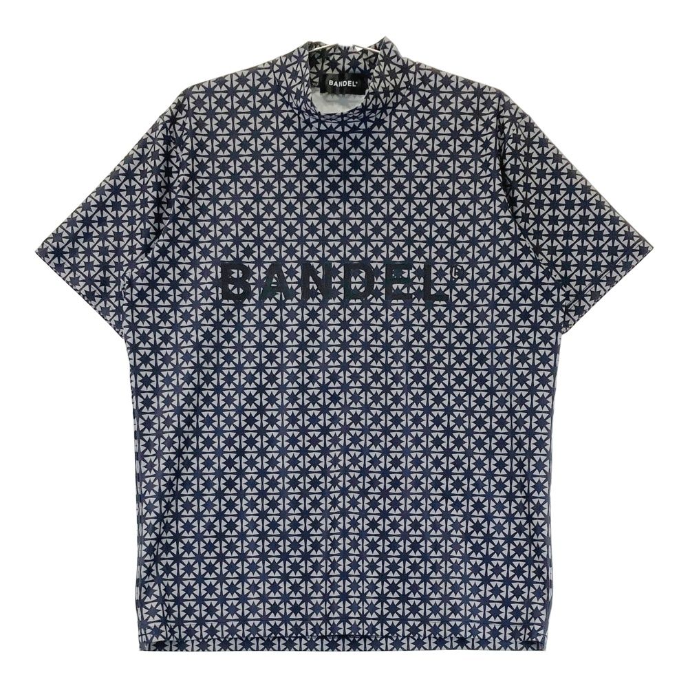 サイズ：M BANDEL バンデル ハイネック 半袖Tシャツ 総柄 グレー系 [240101733791] ゴルフウェア メンズ ストスト