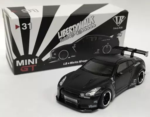 【中古】ミニカー 1/64 LB★WORKS Nissan GT-R R35 Type 1 Rear Wing Ver.1 USA Exclusve(マットブラック) 「MINI GTシリーズ」 北米限定 [MGT00031-MJ]