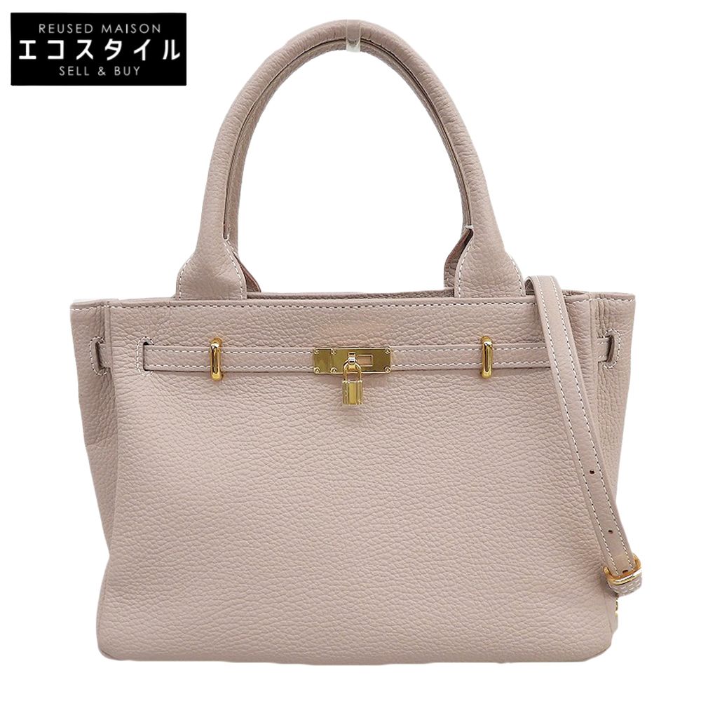 DEN HAMANO 傳濱野 新品同様 Mietia Belle ミーティアベル 2WAY ハンドバッグ レザー レディース ライトピンク