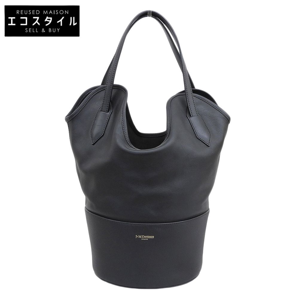 J&MDavidson　ジェイアンドエムデヴィッドソン　美品 カーフスキン スモールレイバケット/SMALL RAY BUCKET トートバッグ レディース 黒