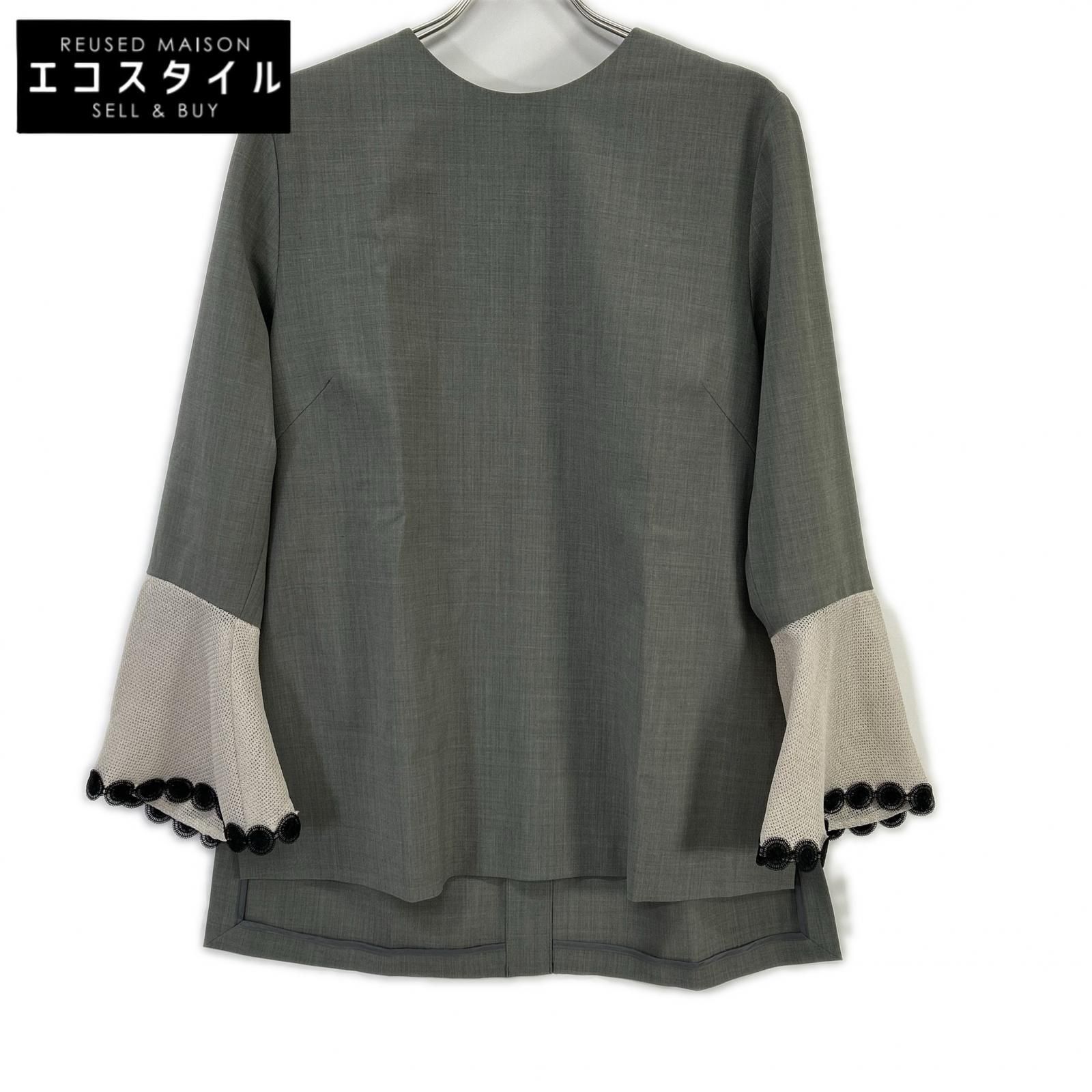 ADORE　アドーア　24年 グレー レノクロスラッフルブラウス　38