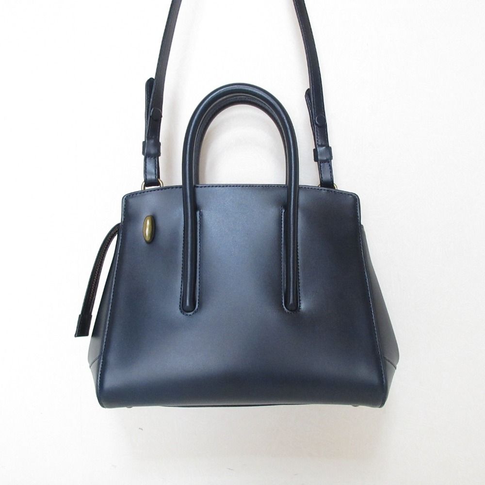 美品 TOFF&LOADSTONE トフアンドロードストーン レザー 2WAY ショルダーバッグ ハンドバッグ ネイビー レディース 古着 中古 USED 9,248円
