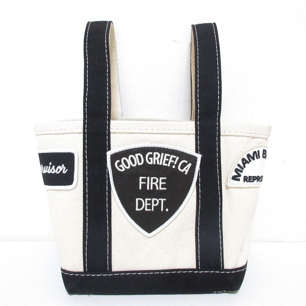 美品 GOOD GRIEF グッドグリーフ PATCE TOTE BAG トートバッグ アイボリー レディース 古着 中古 USED
