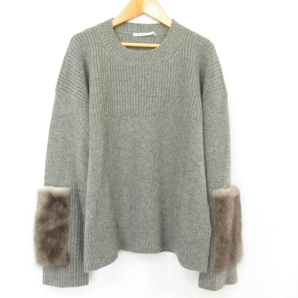 Agnona アニオナ カシミアニット 美品 AGNONA アニオナ ミンクファートリム カシミヤ100％ ニット