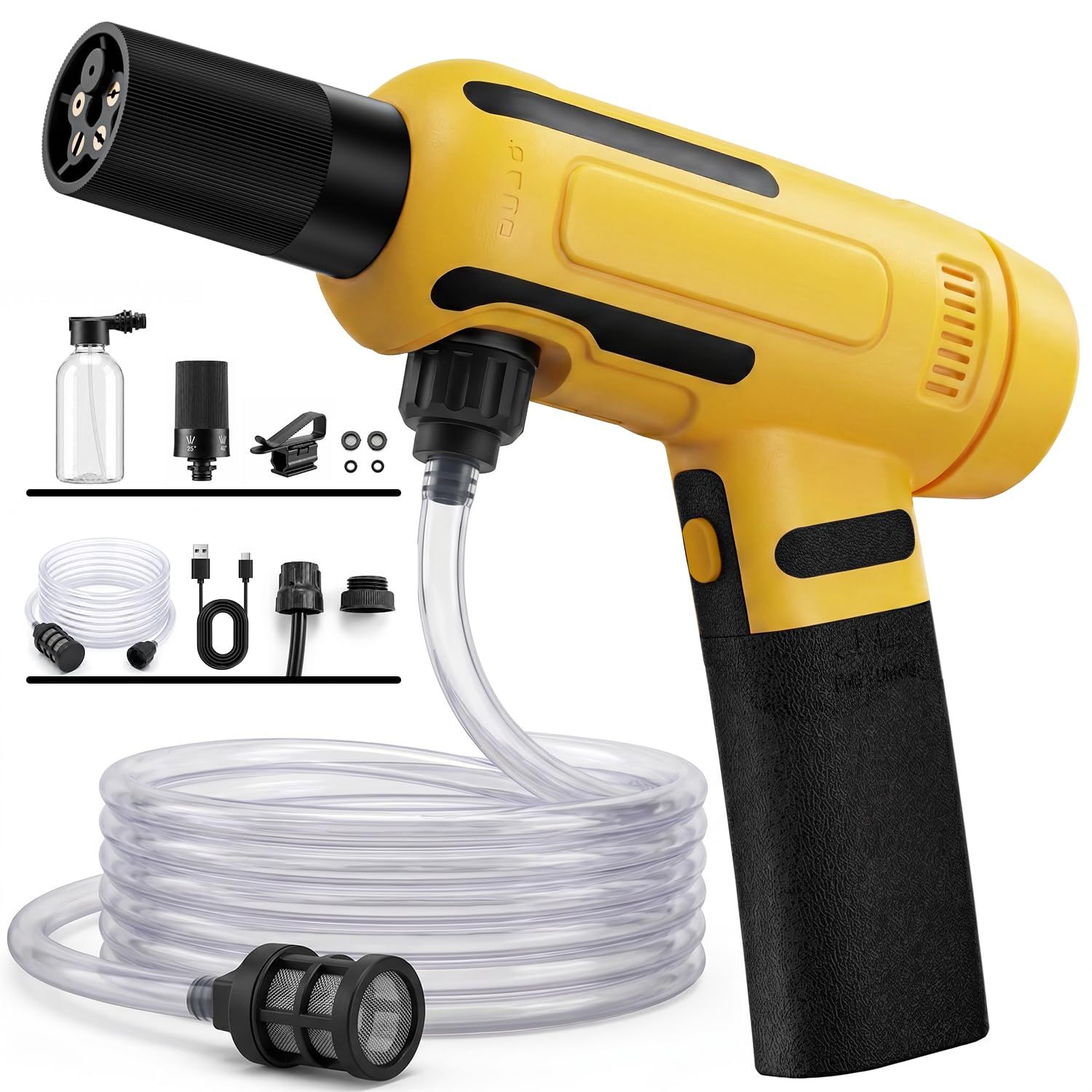 ★新品★Yacooda 高圧洗浄機 折畳式 コードレス高圧洗浄機 充電式 60分間連続使用 6in1ノズル ミニ ポータブル ハンディ 洗車機 3段階水圧調整 自吸式 低騒音 ホース付き ペットボトル使用可能 小型 軽量 洗車/ベランダ/玄関 643294d4