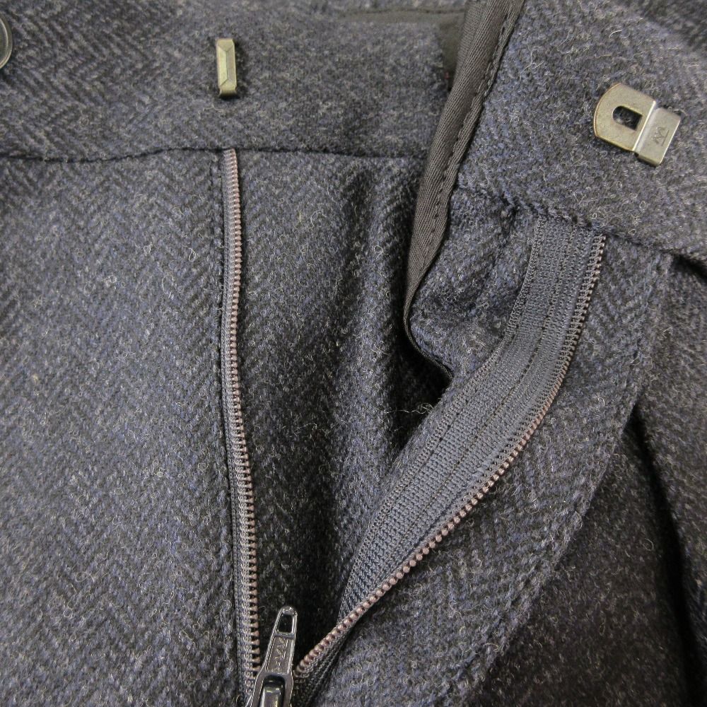 美品 BERNARD ZINS ベルナールザンス ヘリンボーン ウール スラックス