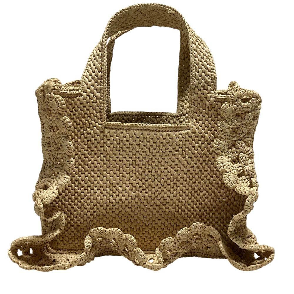 美品 LOEWE ロエベ ラフィア フォント トート スモール 2way