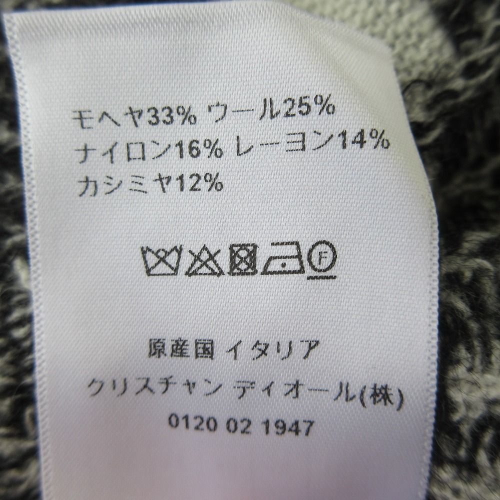 美品 Christian Dior クリスチャンディオール チェック柄 モヘヤニット ポロシャツ セーター 244S33AM140 サイズ46 ホワイト ブラック レディース 古着 中古 USED 美品 Christian Dior クリスチャンディオール チェック柄 モヘヤニット ポロシャツ セーター 244S33AM140 サイズ46 ホワイト ブラック レディース 古着 中古 USED