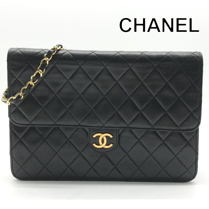 美品 CHANEL シャネル ココマーク マトラッセ レザー プッシュロック チェーン ショルダー バッグ レディース ファッション ブラック r1384 107,635円