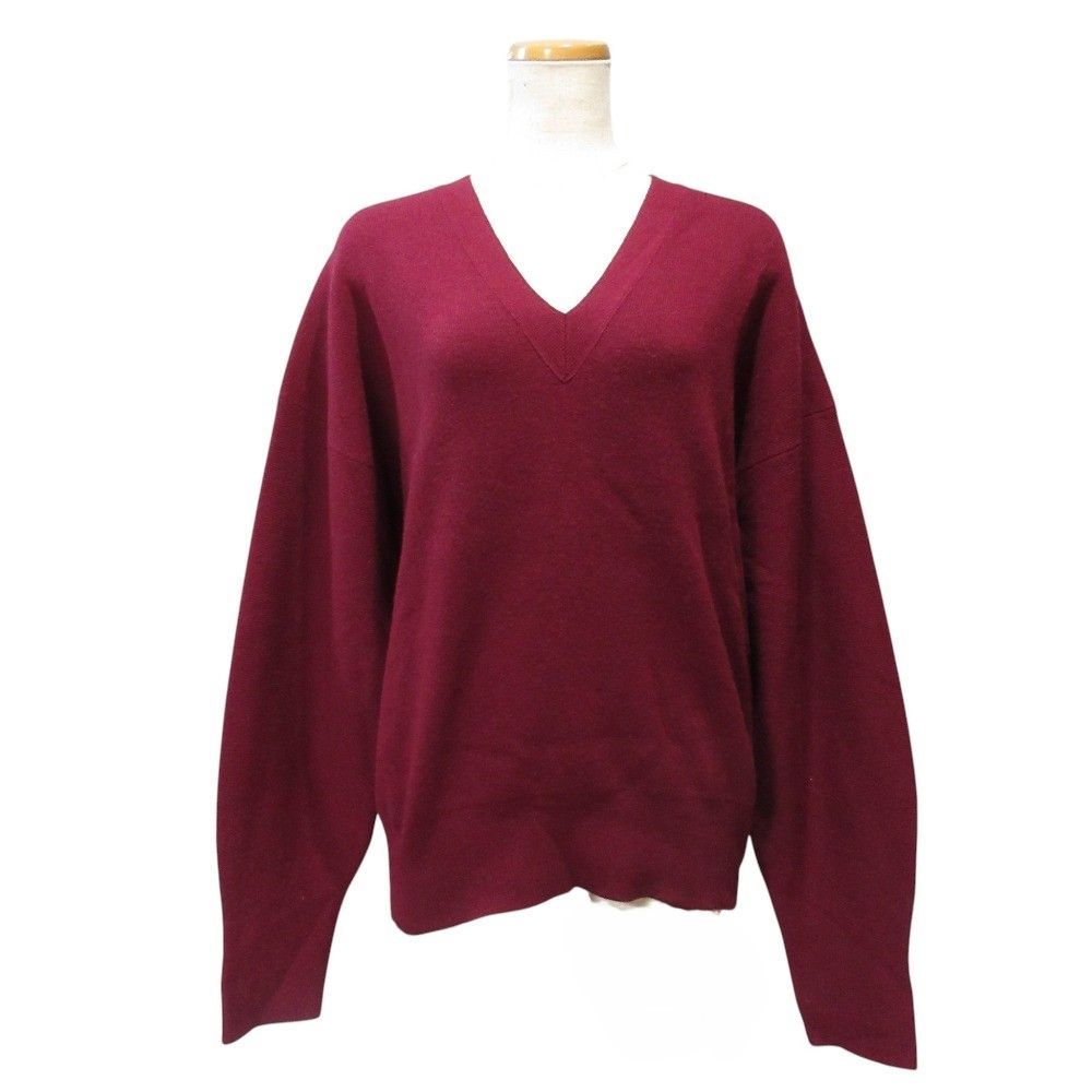 美品 25AW NOBLE ノーブル カシミヤMIXスムースVプルオーバー ニット セーター 25080240811240 ボルドー レディース 古着 中古 USED
