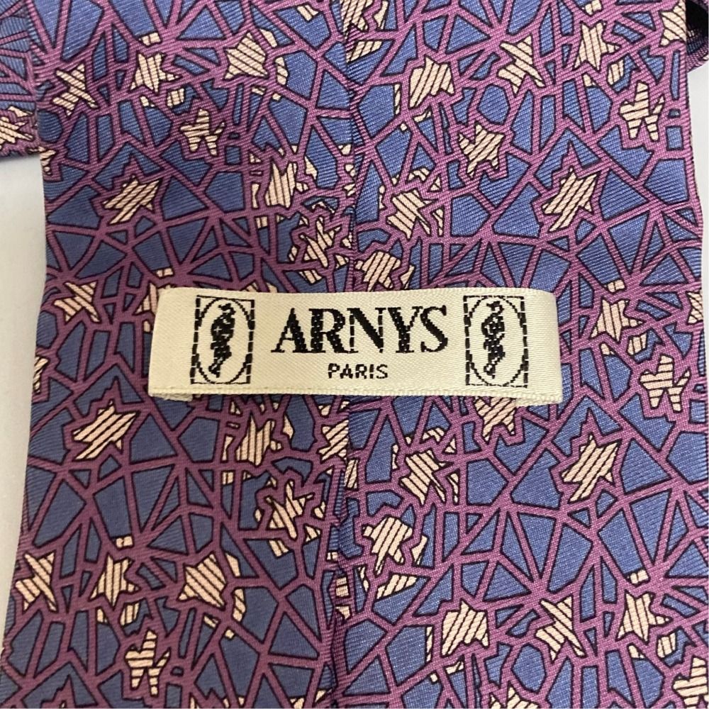 美品 ARNYS アルニス クモの巣 スパイダーネット 総柄 シルク ネクタイ