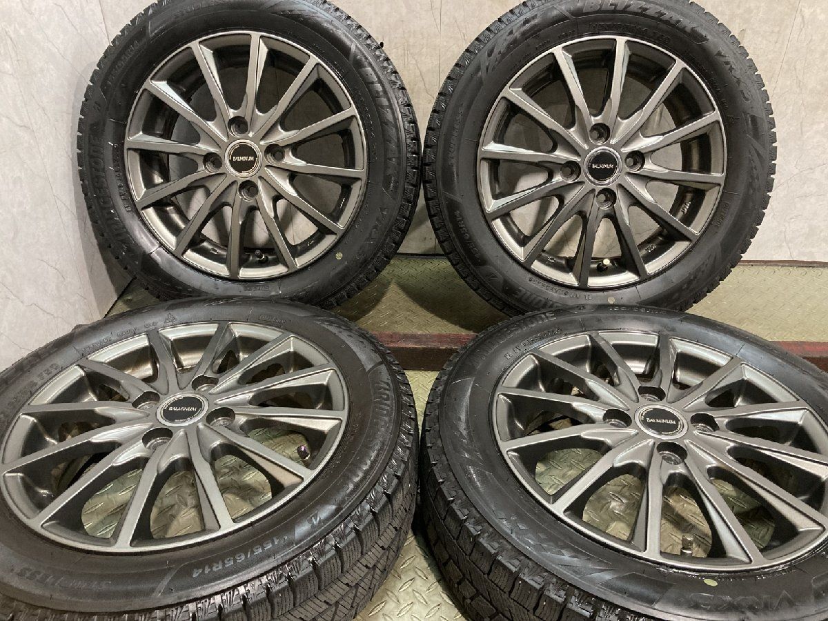 BS BLIZZAK VRX3 155/65R14】スタッドレス【BALMINUM AR12 バルミナ 14
