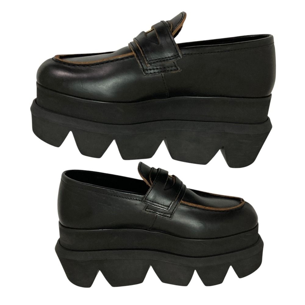 良品 sacai サカイ プラットフォーム レザー ローファー サイズ37 23.5