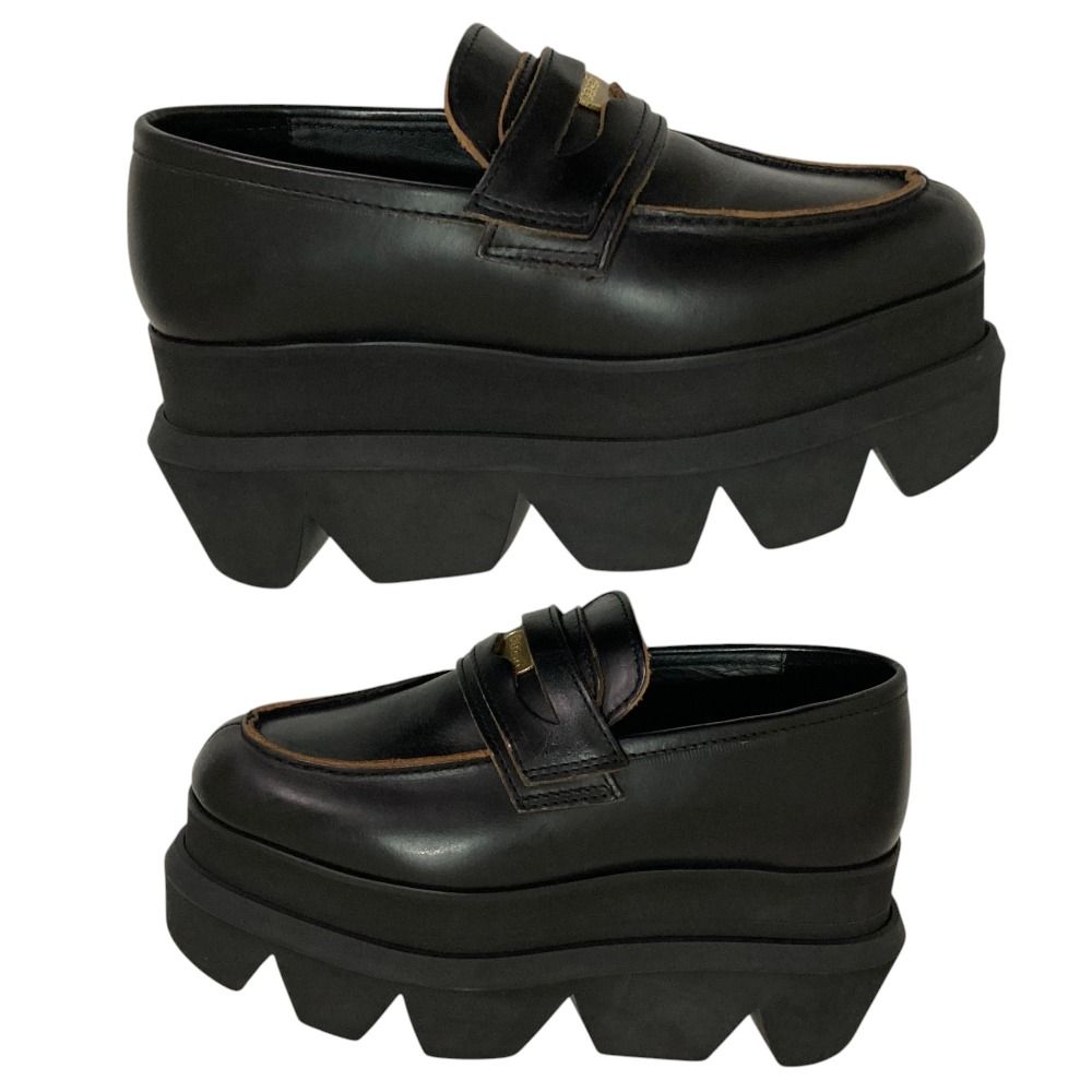 良品 sacai サカイ プラットフォーム レザー ローファー サイズ37 23.5