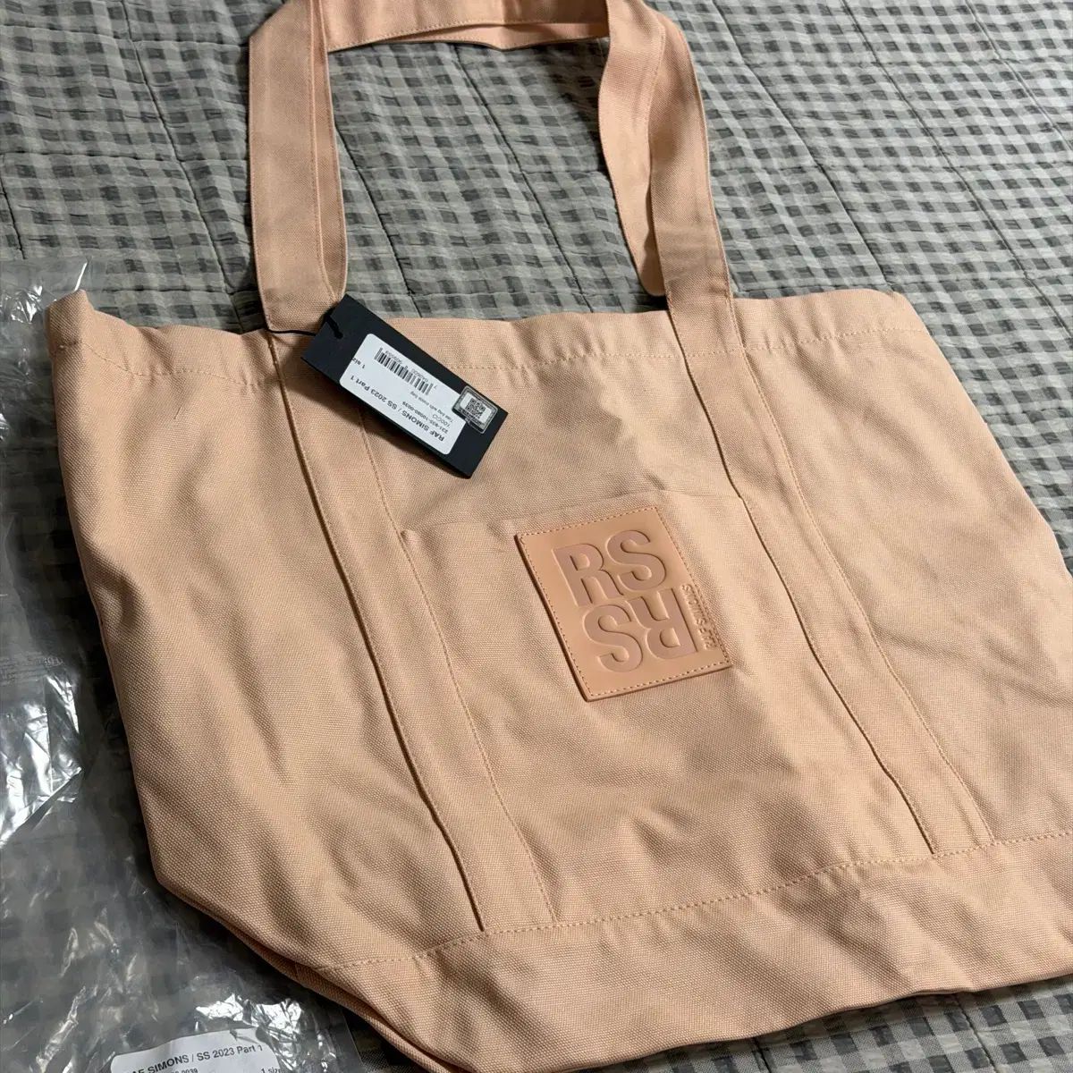 RAF SIMONS ラフ シモンズ ロゴ トートバッグ サーモン
