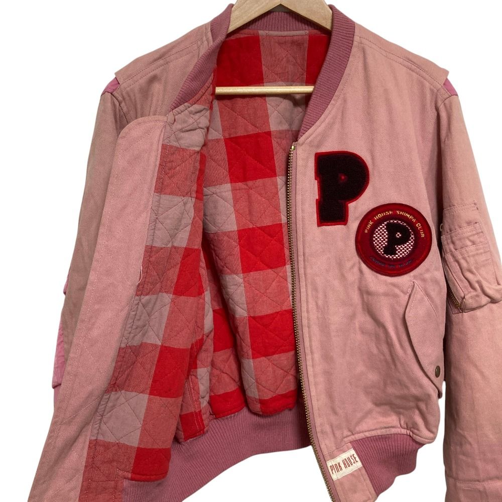 PINK HOUSE ピンクハウス ロゴワッペン MA-1 ブルゾン サイズF ピンク