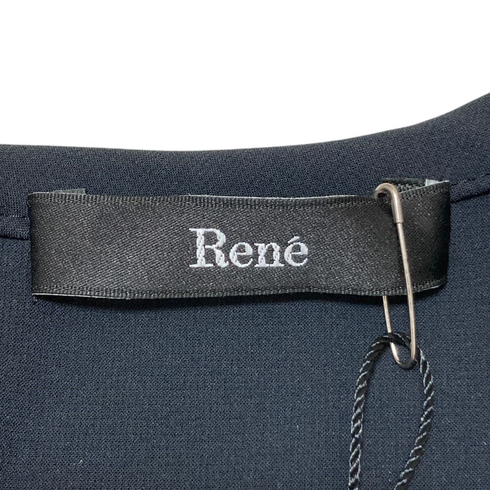 新品同様 Rene ルネ パール装飾 ギャザースリーブ ブラウス 5527030