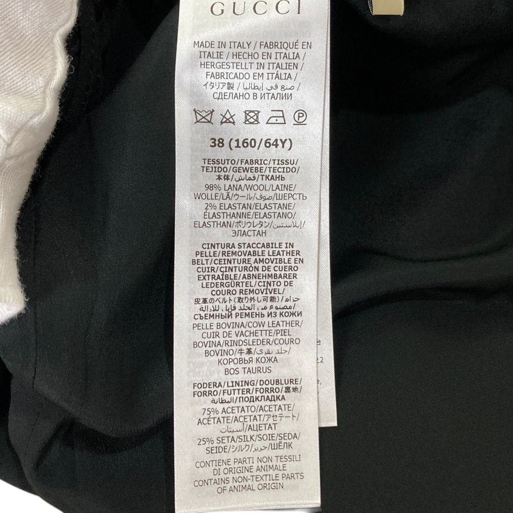 美品 GUCCI グッチ フロントZIP タイトスカート 761364 サイズ38