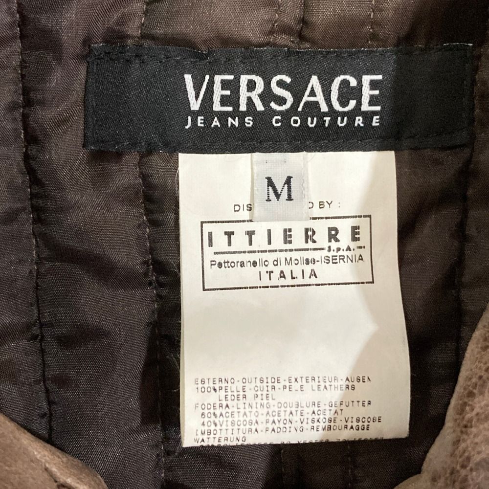 VERSACE ヴェルサーチ ヴィンテージ カウハイド レザー カーコート