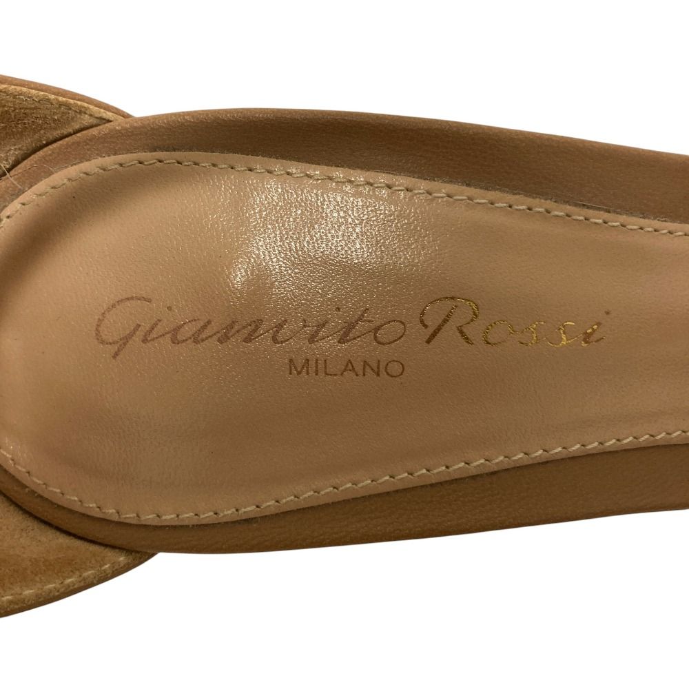 美品 Gianvito Rossi ジャンヴィトロッシ レザー Tストラップ パンプス