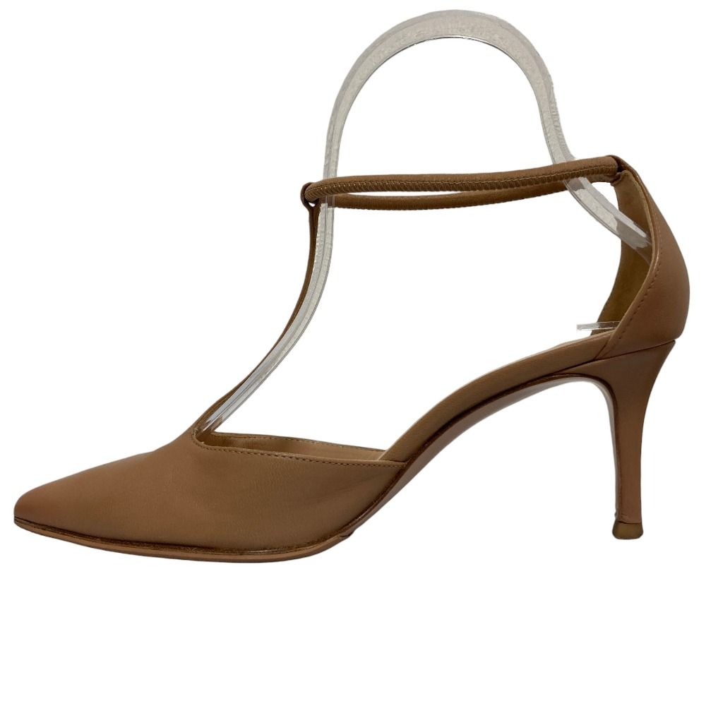 美品 Gianvito Rossi ジャンヴィトロッシ レザー Tストラップ パンプス