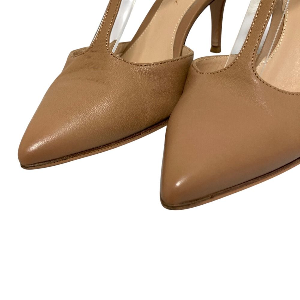 美品 Gianvito Rossi ジャンヴィトロッシ レザー Tストラップ パンプス