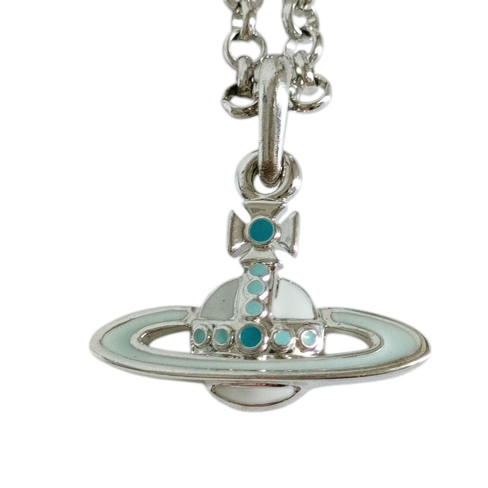新品同様 Vivienne Westwood ヴィヴィアンウエストウッド オーブトップ チェーン ペンダント ネックレス アクセサリー シルバーカラー レディース 古着 中古 USED