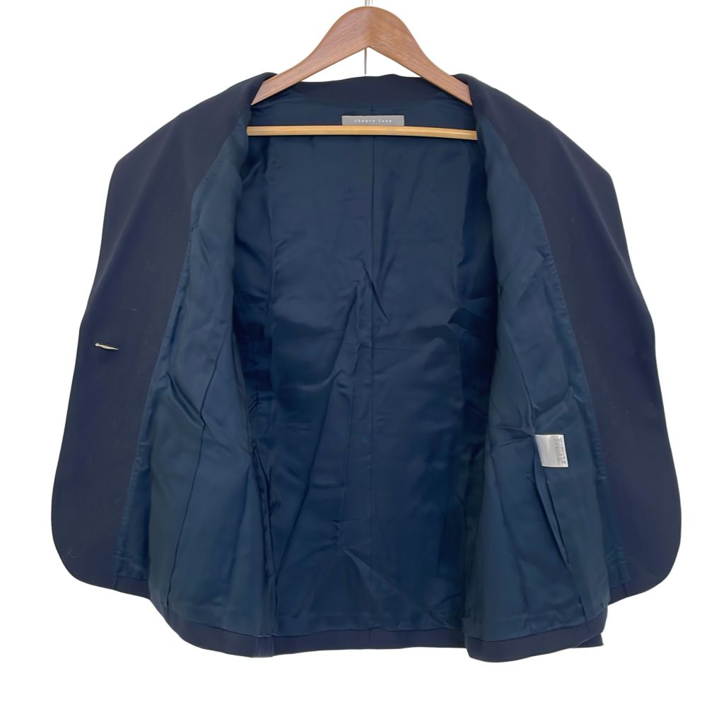 ＊専用 セオリーリュクス Donna 3 ジャケット 40 しつけ糸付 濃紺 美品 Theory luxe セオリーリュクス STRETCH DOUBLE シングル