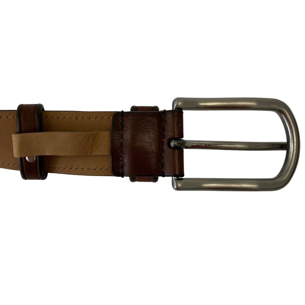 良品 PRADA プラダ シングルピン レザーベルト 75/30 ブラウン
