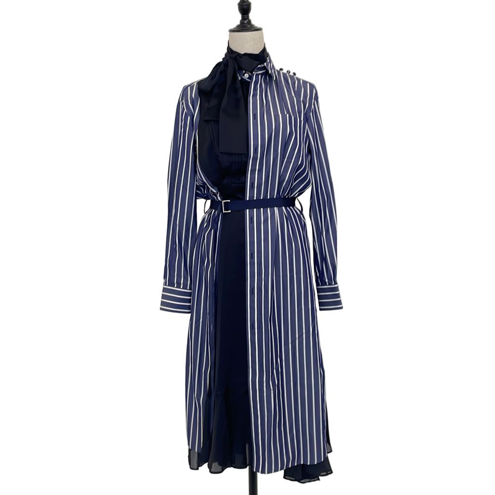 美品 sacai サカイ コットンサテン2wayワンピース 20-05317 サイズ2